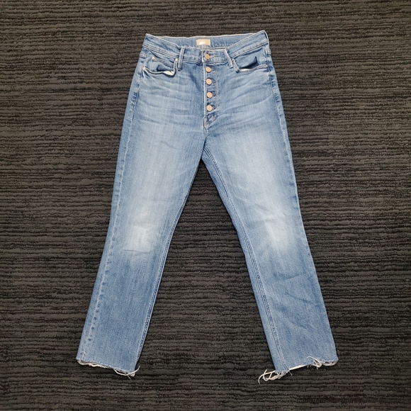 Mother Size 30 Pixie Dazzler Ankle Fray Lightwash High Rise Button Fly Jeans - Picture 1 of 9